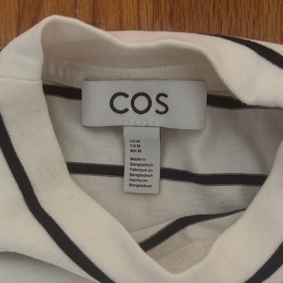 COS White and Black Striped Short Sleeve Top - Picture 5 of 7